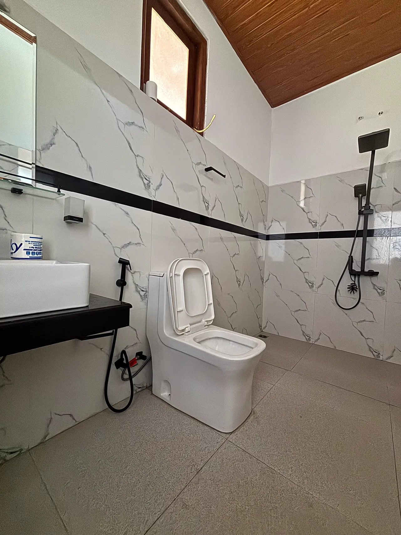 The Bathroom of Deluxe Double Room with Balcony
